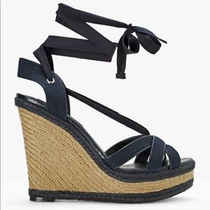 ANKLE WRAP WEDGE SANDALS